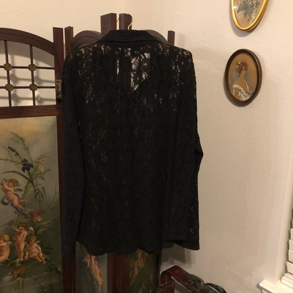Black lace blouse - Picture 3 of 3